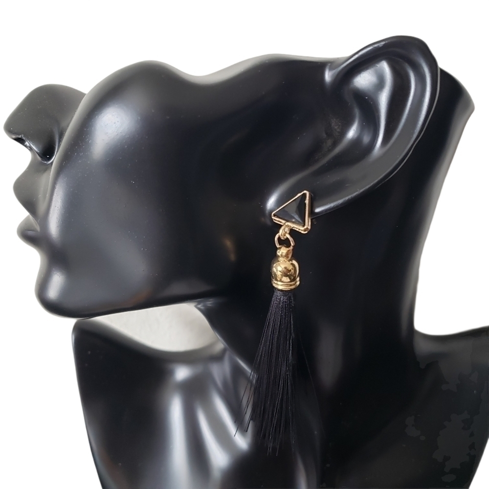 Fashion Jewelry Black Long Tassel Bohemian Earring